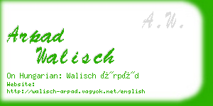 arpad walisch business card